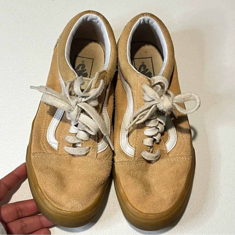 Vans Old Skool Low-Top Skate Shoes Tan Suede Size 8